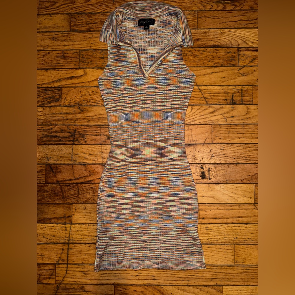 Colorful Patterned Knit Dress